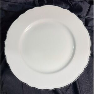 (4) STERLING VITRIFIED CHINA BLACK STRIPE RESTAURANT WARE 9.5" PLATE (2540)